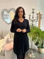 Black Chevron Knit Jumper Dress Kelly